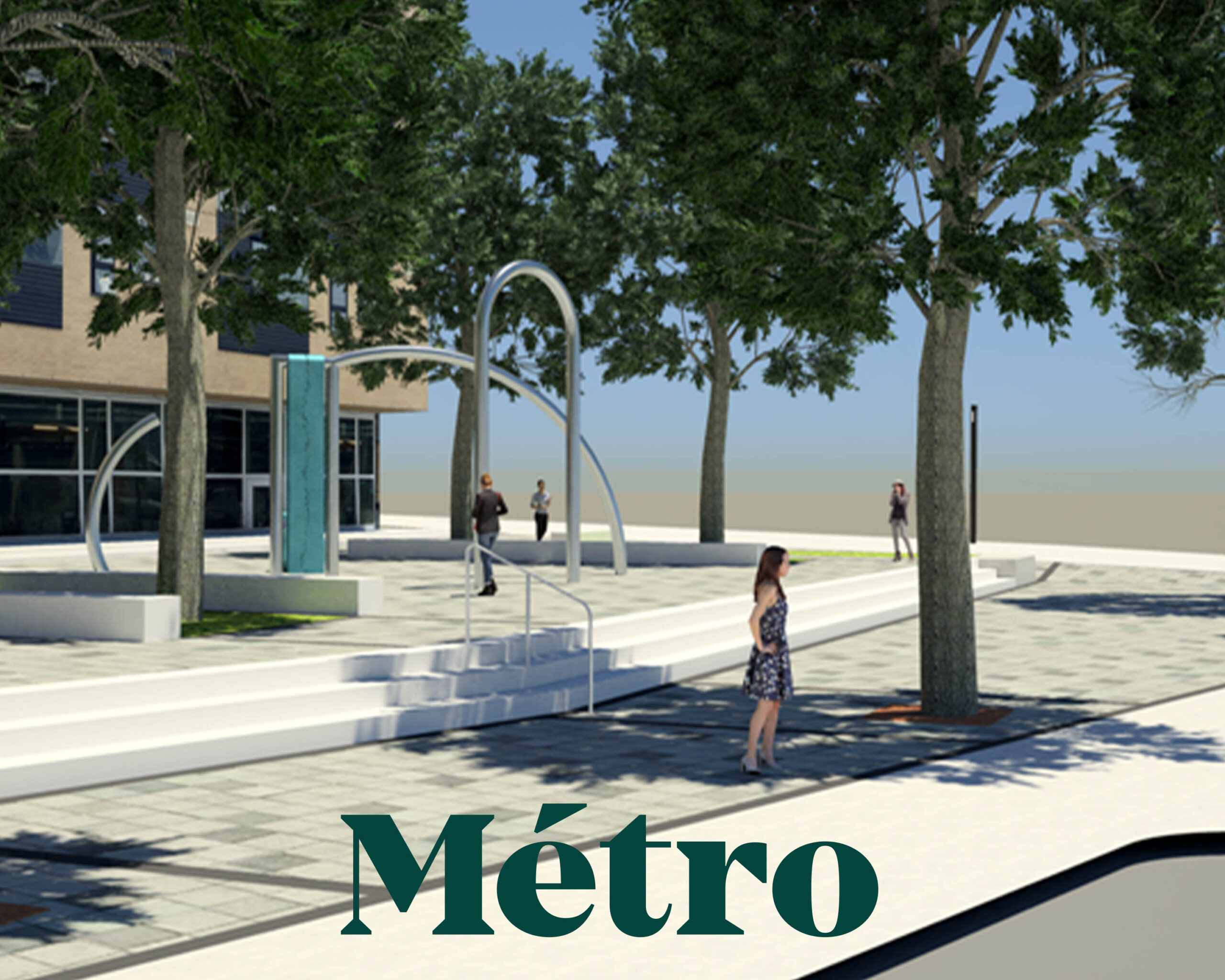 Journal Métro, 2022 | La Ville de Montréal inaugure la place des Arrimeurs et l'œuvre d'art public Réciprocités
