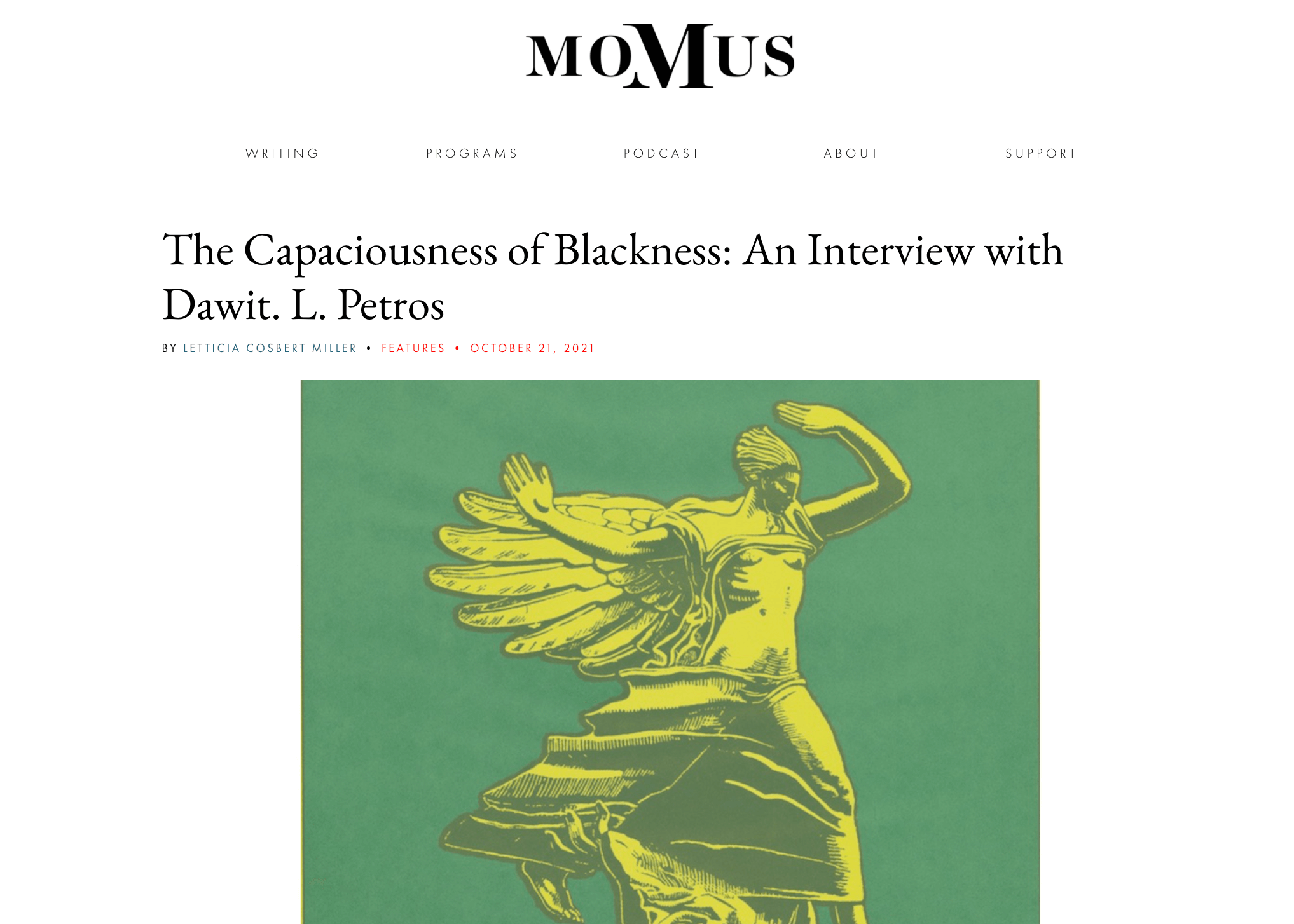 Dawit L. Petros : une entrevue publiée sur Momus