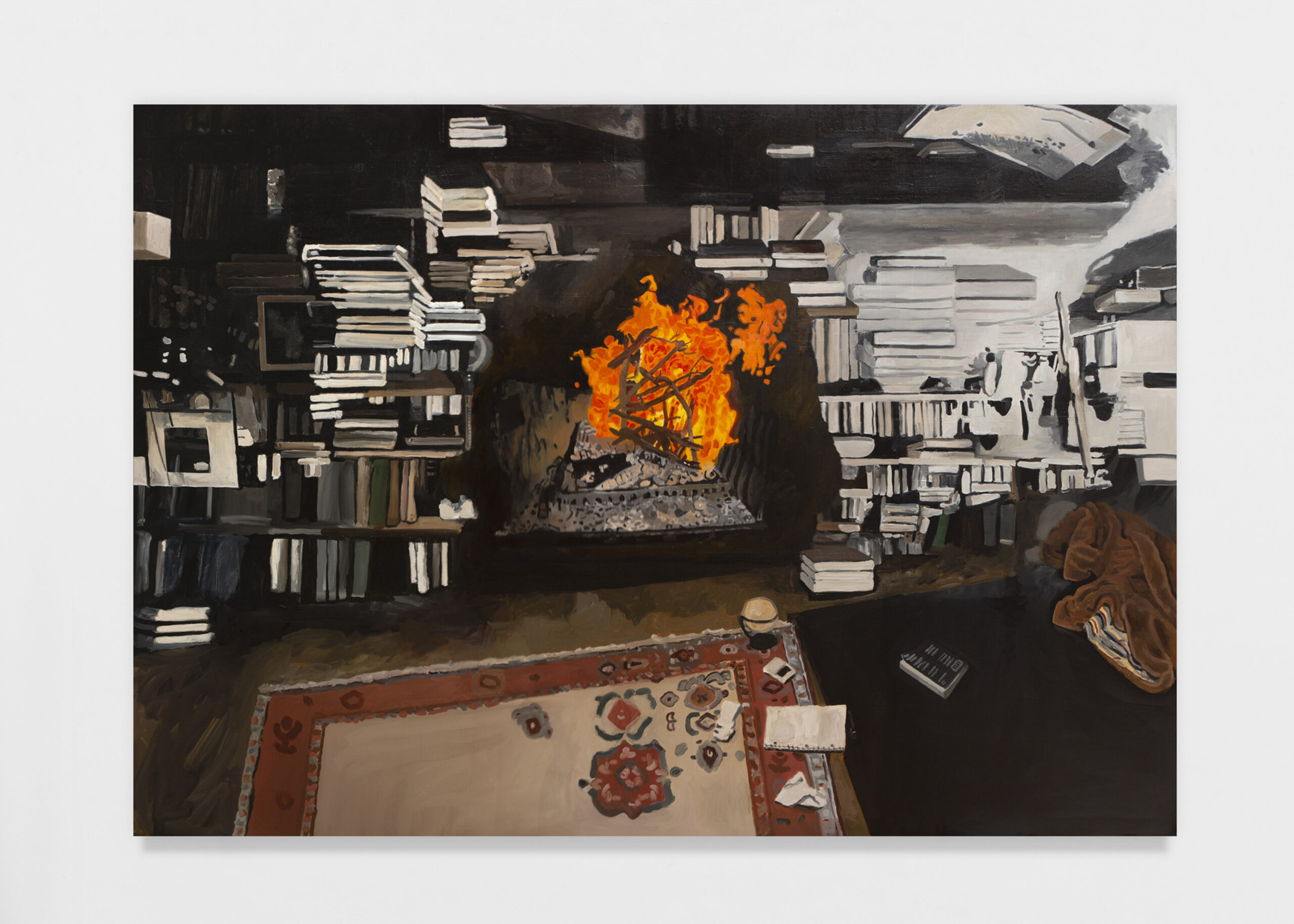 Fire and Bookshelf